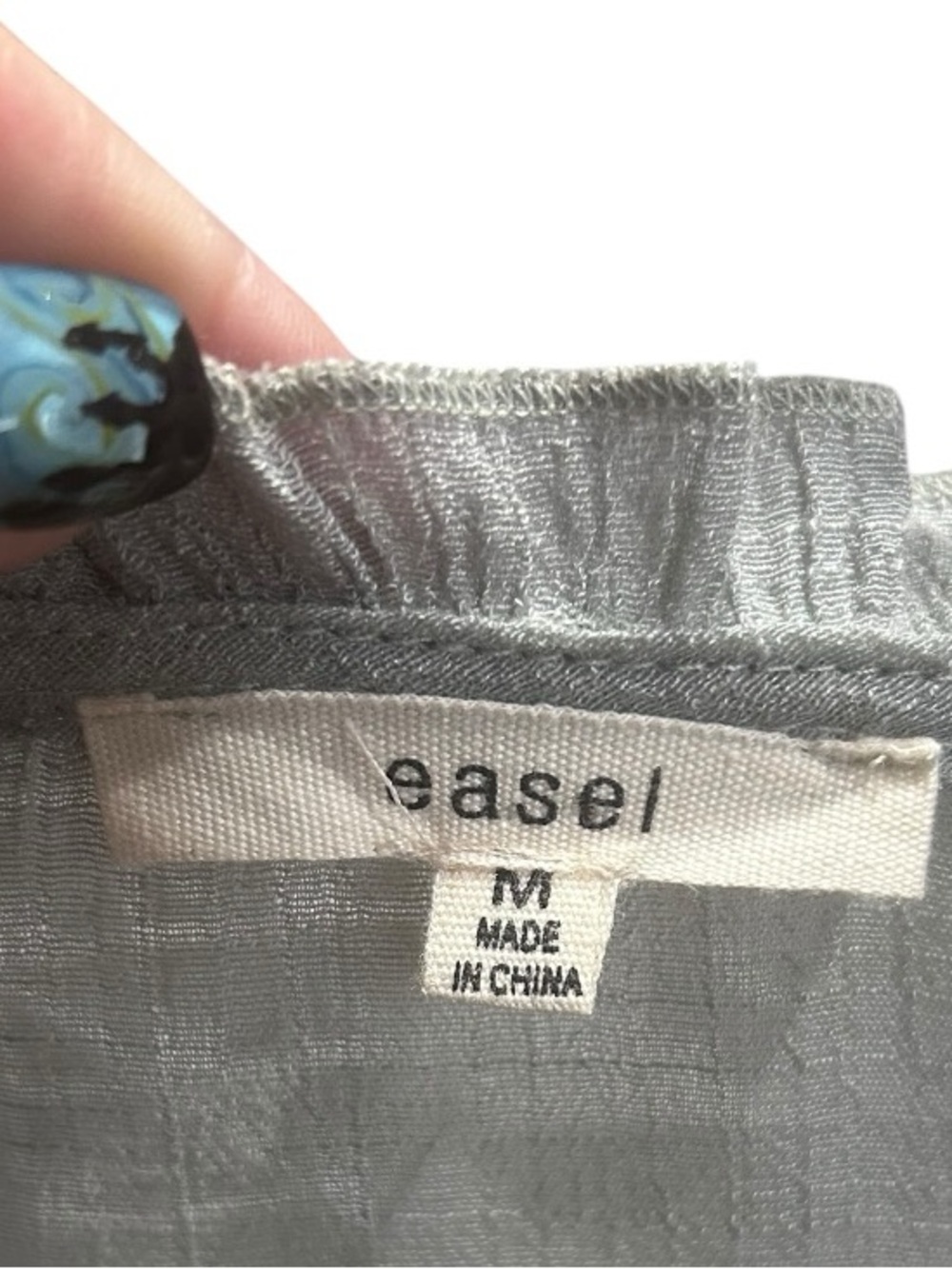Easel Sage Green Ruffle Trim Open Front Kimono Cardigan Boho Medium Oversized - Picture 5 of 5